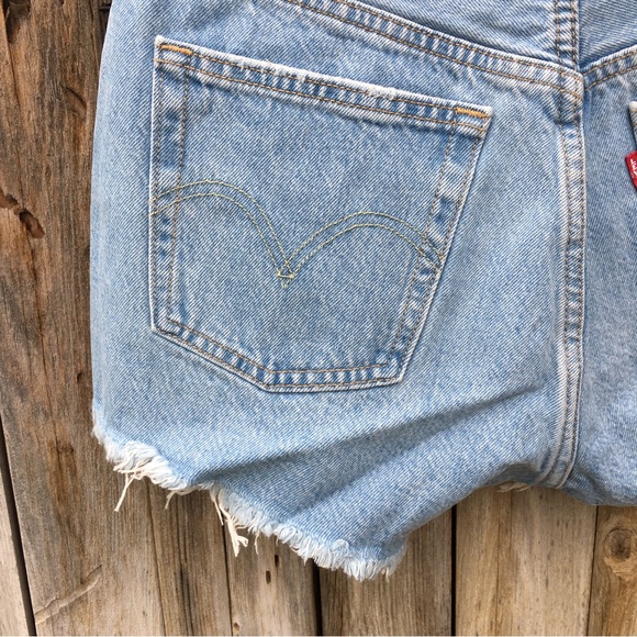 NWT Levi’s 501 High Rise Cutoff Denim Shorts Cotton Luxor Heat 27 - Picture 12 of 16